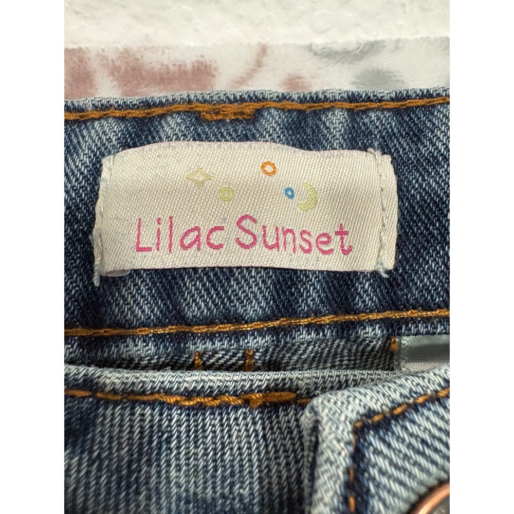 Lilac Sunset Wide Leg Jeans Dark Blue High Rise Raw Hem Size 11/12 1L3847S9 - Picture 2 of 8